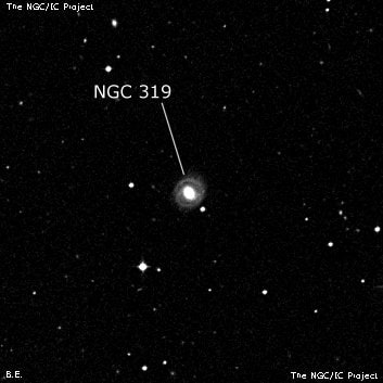 NGC 319 - спиральная галактика с баром. Описание NGC 319:, Галактика в созвездии Феникс