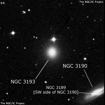 NGC 3193 - эллиптическая галактика. Описание NGC 3193:, Галактика в созвездии Лев