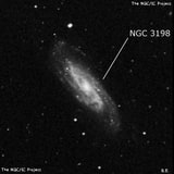 NGC 3198 - спиральная галактика с баром. Описание NGC 3198:, Галактика в созвездии Большая Медведица