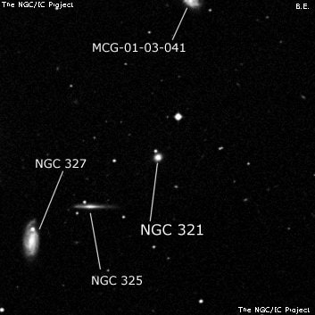 NGC 321 - спиральная галактика с баром. Описание NGC 321:, Галактика в созвездии Кит