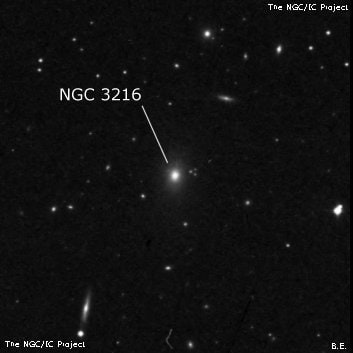 NGC 3216 - эллиптическая галактика. Описание NGC 3216:, Галактика в созвездии Лев