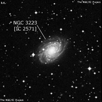 NGC 3223 - спиральная галактика. Описание NGC 3223:, Галактика в созвездии Насос