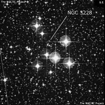 NGC 3228 - рассеянное скопление звёзд. Описание NGC 3228:, Рассеянное скопление в созвездии Паруса