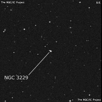 NGC 3229 - три звезды. Описание NGC 3229:, Объект глубокого космоса в созвездии Секстант