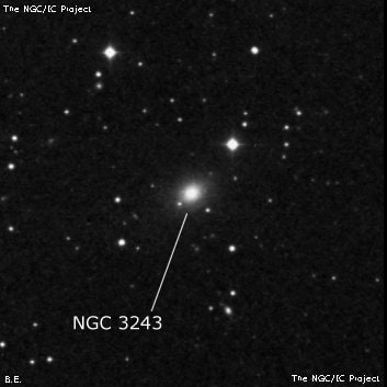 NGC 3243 - линзовидная галактика. Описание NGC 3243:, Галактика в созвездии Секстант