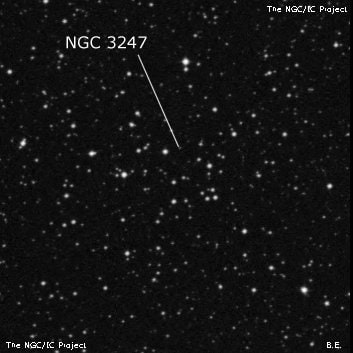 NGC 3247 - рассеянное скопление звёзд. Описание NGC 3247:, Область H II в созвездии Киль