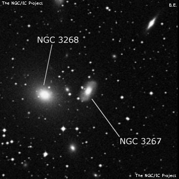 NGC 3267 - спиральная галактика с баром. Описание NGC 3267:, Галактика в созвездии Насос