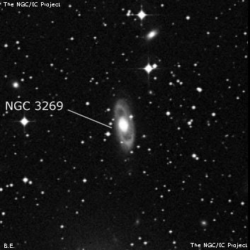 NGC 3269 - спиральная галактика с баром. Описание NGC 3269:, Галактика в созвездии Насос