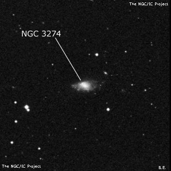 NGC 3274 - спиральная галактика с баром. Описание NGC 3274:, Галактика в созвездии Лев