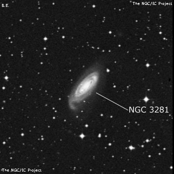 NGC 3281 - галактика. Описание NGC 3281:, Галактика в созвездии Насос