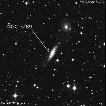 NGC 3289 - спиральная галактика с баром. Описание NGC 3289:, Галактика в созвездии Насос