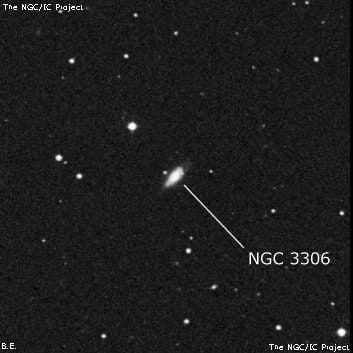 NGC 3306 - спиральная галактика с баром. Описание NGC 3306:, Галактика в созвездии Лев