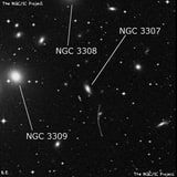 NGC 3307 - спиральная галактика с баром. Описание NGC 3307:, Галактика в созвездии Гидра