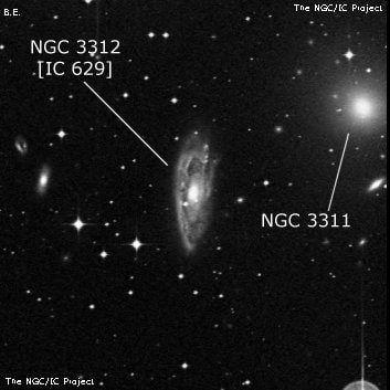 NGC 3312 - спиральная галактика. Описание NGC 3312:, Галактика в созвездии Гидра