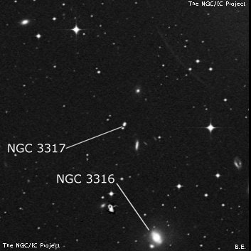 NGC 3317 - три звезды. Описание NGC 3317:, Объект глубокого космоса в созвездии Гидра