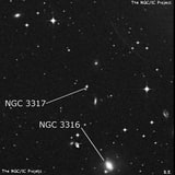 NGC 3317 - три звезды. Описание NGC 3317:, Объект глубокого космоса в созвездии Гидра