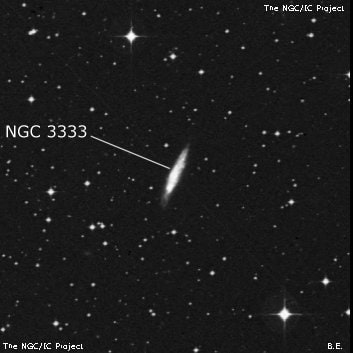 NGC 3333 - спиральная галактика с баром. Описание NGC 3333:, Галактика в созвездии Насос