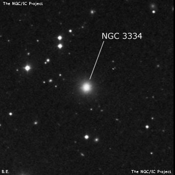NGC 3334 - линзовидная галактика. Описание NGC 3334:, Галактика в созвездии Малый Лев