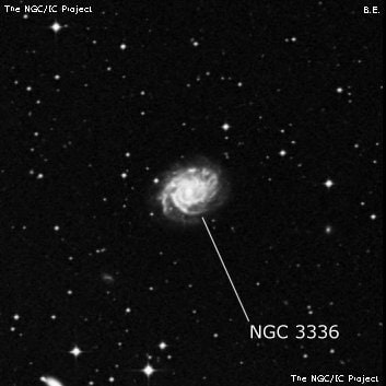NGC 3336 - спиральная галактика с баром. Описание NGC 3336:, Галактика в созвездии Гидра