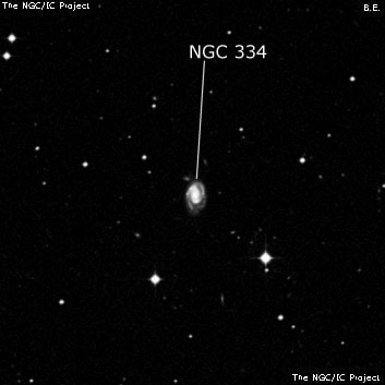 NGC 334 - спиральная галактика с баром. Описание NGC 334:, Галактика в созвездии Скульптор