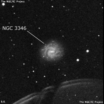 NGC 3346 - спиральная галактика с баром. Описание NGC 3346:, Галактика в созвездии Лев