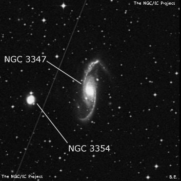 NGC 3347 - спиральная галактика с баром. Описание NGC 3347:, Галактика в созвездии Насос
