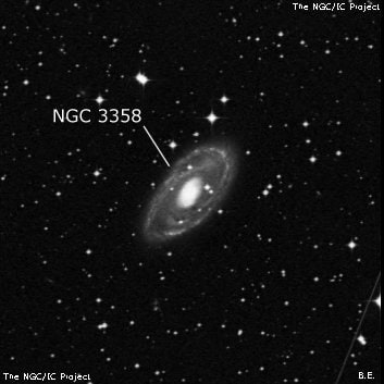 NGC 3358 - спиральная галактика с баром. Описание NGC 3358:, Галактика в созвездии Насос