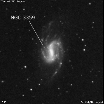 NGC 3359 - спиральная галактика с баром. Описание NGC 3359:, Галактика в созвездии Большая Медведица
