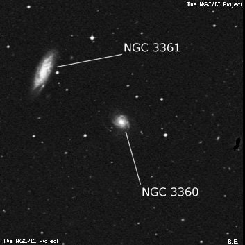 NGC 3360 - спиральная галактика. Описание NGC 3360:, Галактика в созвездии Секстант