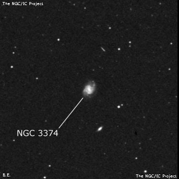 NGC 3374 - спиральная галактика с баром. Описание NGC 3374:, Галактика в созвездии Большая Медведица