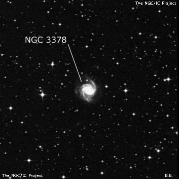 NGC 3378 - спиральная галактика с баром. Описание NGC 3378:, Галактика в созвездии Насос