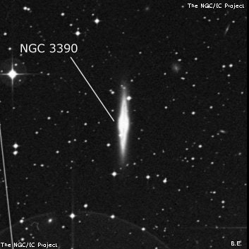 NGC 3390 - спиральная галактика. Описание NGC 3390:, Галактика в созвездии Гидра