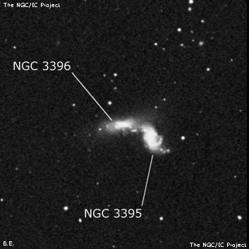 NGC 3396 - спиральная галактика с баром. Описание NGC 3396:, Галактика в созвездии Малый Лев