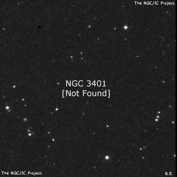 NGC 3401 - по указанным Генри Дрейером координатам, объект повторно не найден; . Описание NGC 3401:, Объект глубокого космоса в созвездии Секстант