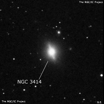 NGC 3414 - спиральная галактика с баром. Описание NGC 3414:, Галактика в созвездии Малый Лев