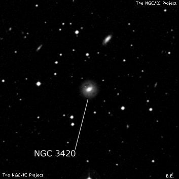 NGC 3420 - спиральная галактика с баром. Описание NGC 3420:, Галактика в созвездии Гидра