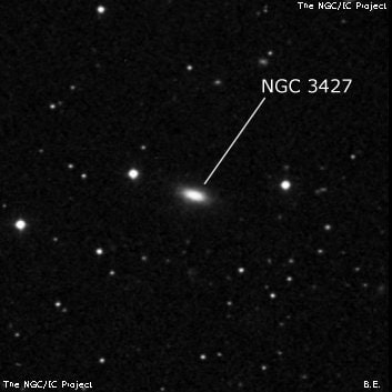 NGC 3427 - линзовидная галактика. Описание NGC 3427:, Галактика в созвездии Лев