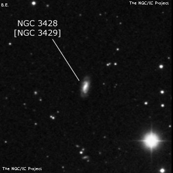 NGC 3428 - спиральная галактика с баром. Описание NGC 3428:, Объект глубокого космоса в созвездии Лев
