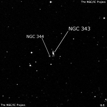 NGC 343 - спиральная галактика. Описание NGC 343:, Галактика в созвездии Кит