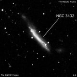 NGC 3432 - спиральная галактика с баром. Описание NGC 3432:, Галактика в созвездии Малый Лев