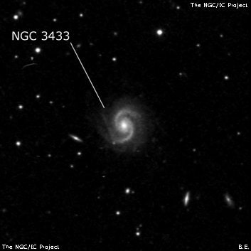 NGC 3433 - спиральная галактика. Описание NGC 3433:, Галактика в созвездии Лев