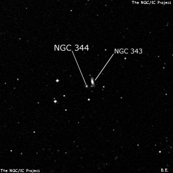 NGC 344 - спиральная галактика. Описание NGC 344:, Галактика в созвездии Кит