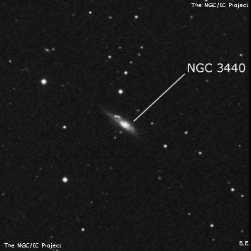 NGC 3440 - спиральная галактика с баром. Описание NGC 3440:, Галактика в созвездии Большая Медведица
