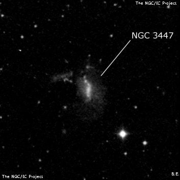 NGC 3447 - спиральная галактика с баром. Описание NGC 3447:, Галактика в созвездии Лев