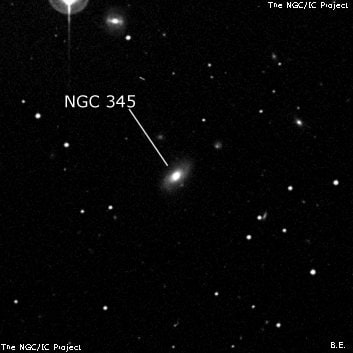 NGC 345 - спиральная галактика. Описание NGC 345:, Галактика в созвездии Кит