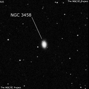 NGC 3458 - спиральная галактика с баром. Описание NGC 3458:, Галактика в созвездии Большая Медведица