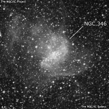 NGC 346 - туманность. Описание NGC 346:, Рассеянное скопление в созвездии Тукан