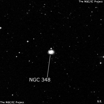 NGC 348 - спиральная галактика. Описание NGC 348:, Галактика в созвездии Феникс