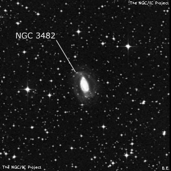 NGC 3482 - спиральная галактика с баром. Описание NGC 3482:, Галактика в созвездии Паруса