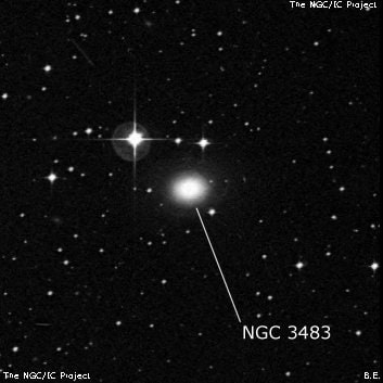 NGC 3483 - линзовидная галактика. Описание NGC 3483:, Галактика в созвездии Гидра